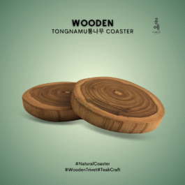 Wooden TONGNAMU통나무COASTER Natural Coasters 2 Pieces