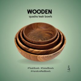 Quardra Set Teak Bowls