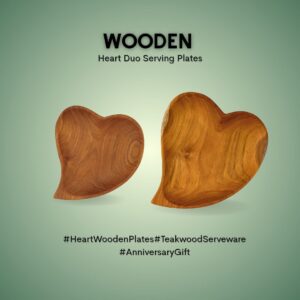 Wooden Heart Serving Set