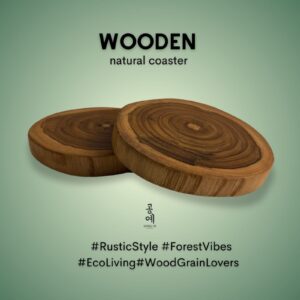 Organic Wooden Natural Coaster 2 Pieces
