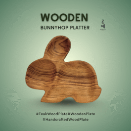 Wooden Bunny Platter Easter Theme