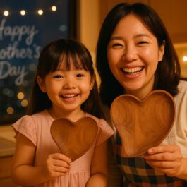 Wooden Heart Serving Set