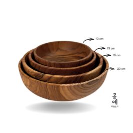 Quardra Set Teak Bowls