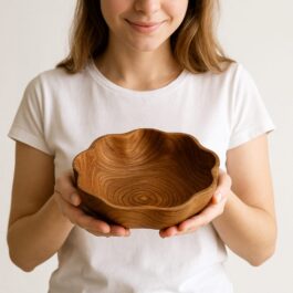 Wooden Blossom Teakwood Bowl